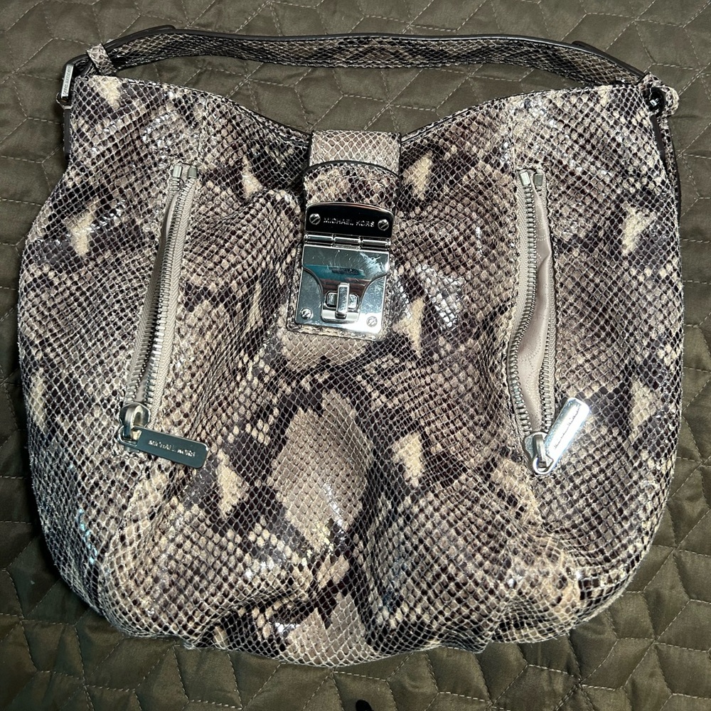 Michael Kors Python Embossed Jenna Tote - image 4
